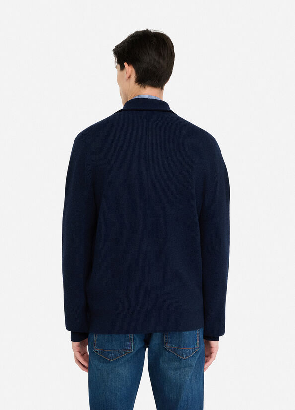 Cardigan in lana e cashmere con zip