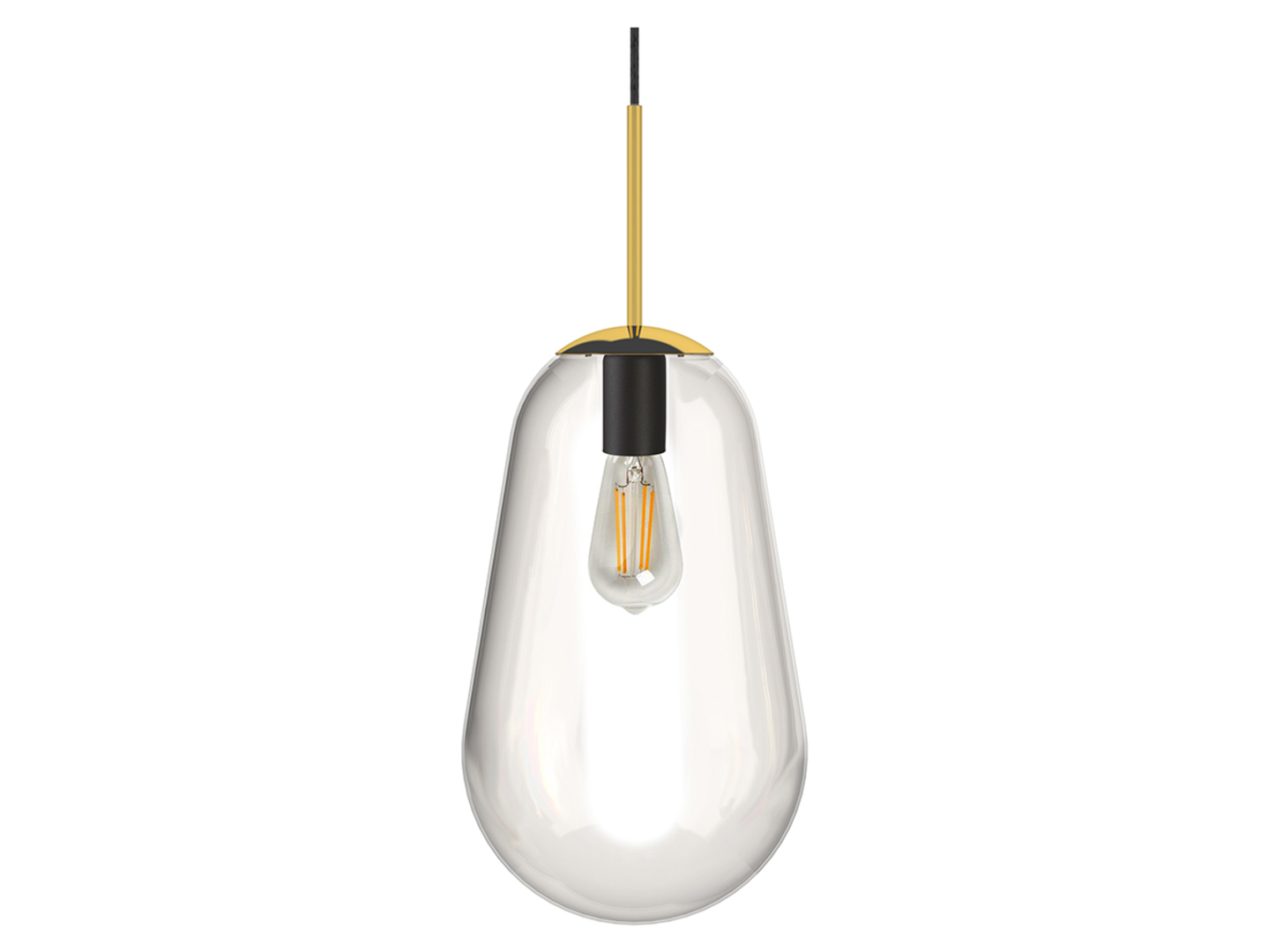 Lampa wisząca Pear szklana transparentna