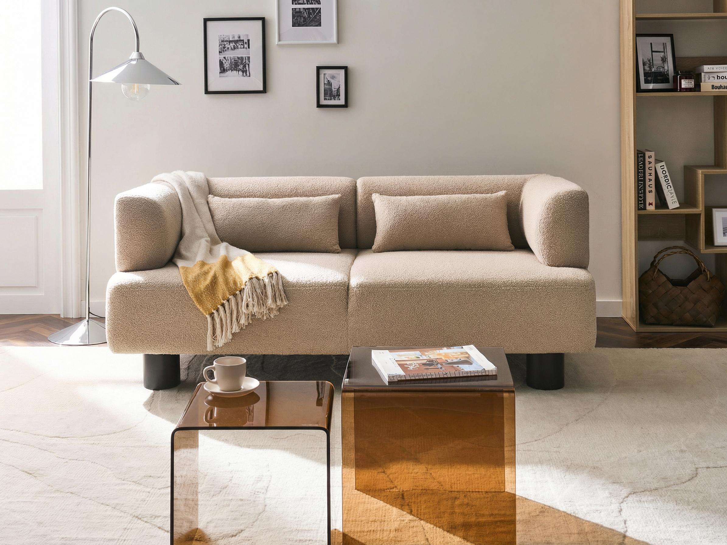 Sofa 2 Seater MOVIK Boucle Beige