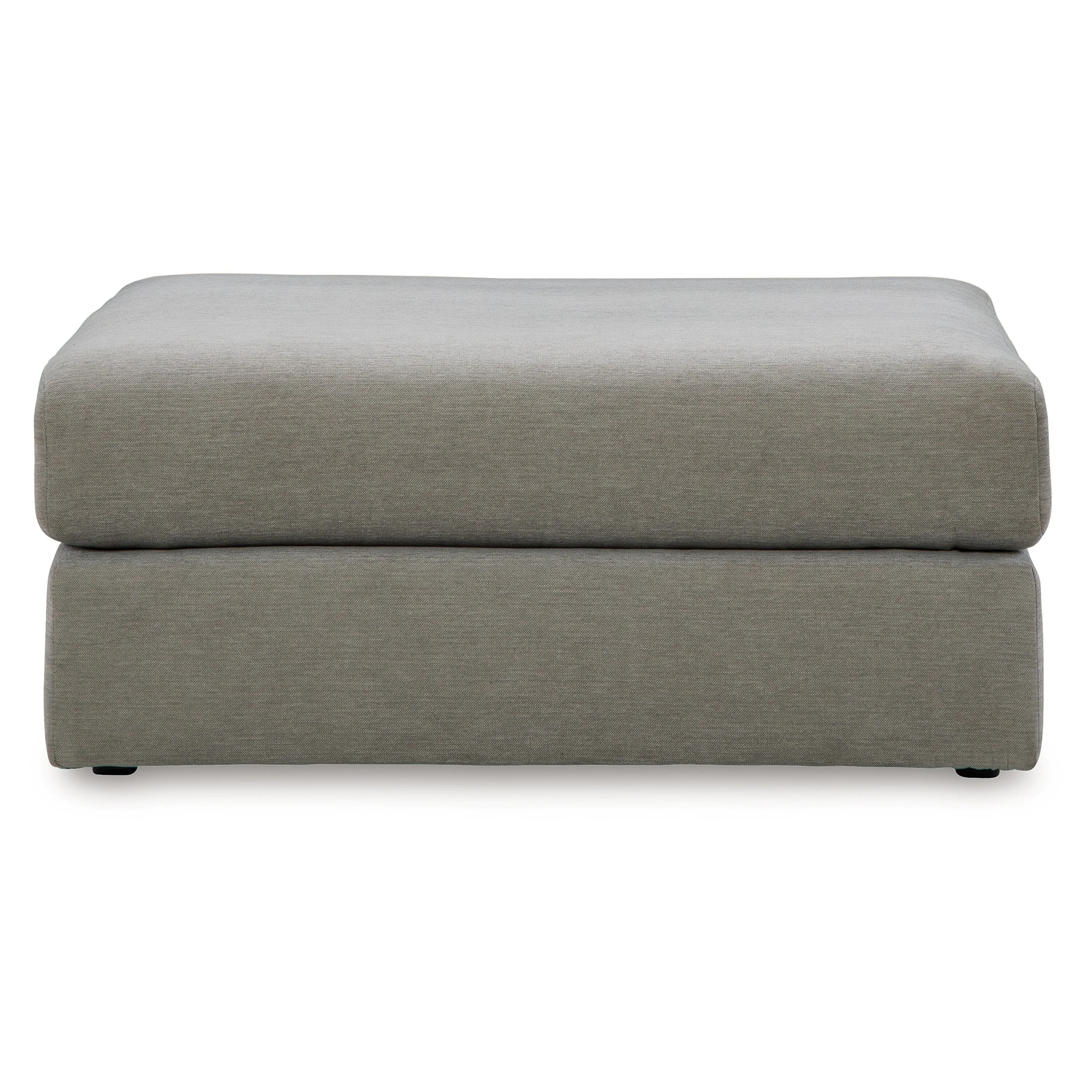 Aval Oversized Accent Ottoman, 44 Inch Square Ash Gray Polyester