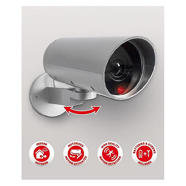 Caméra de surveillance factice motorisée à detecteur de mouvement