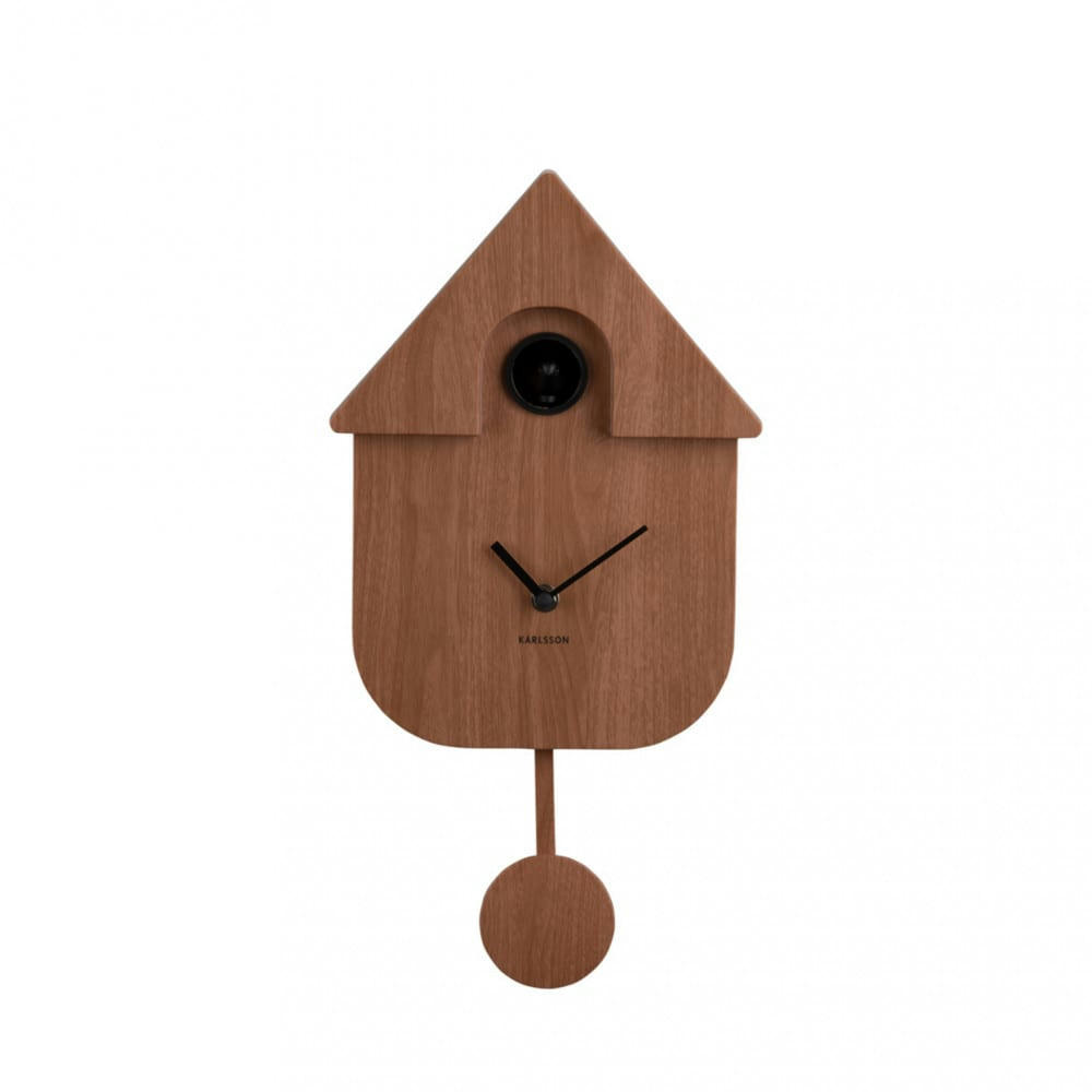 MODERN CUCKOO - Horloge à pendule bois foncé