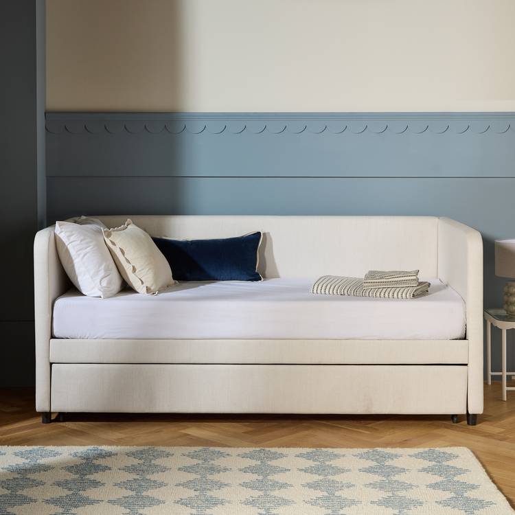 Habitat Chadwell Single Trundle Bed with 2 Mattress - Cream