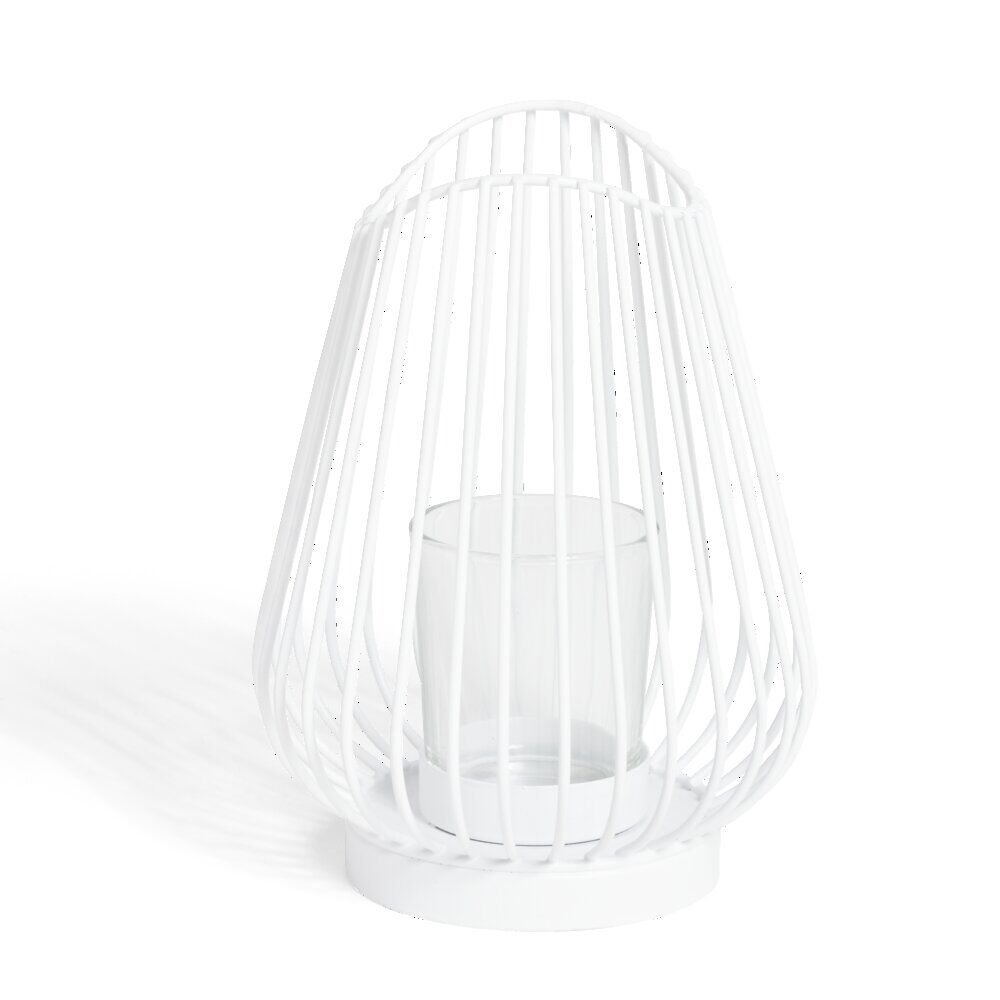 Bougeoir blanc Ø12xH17,5cm