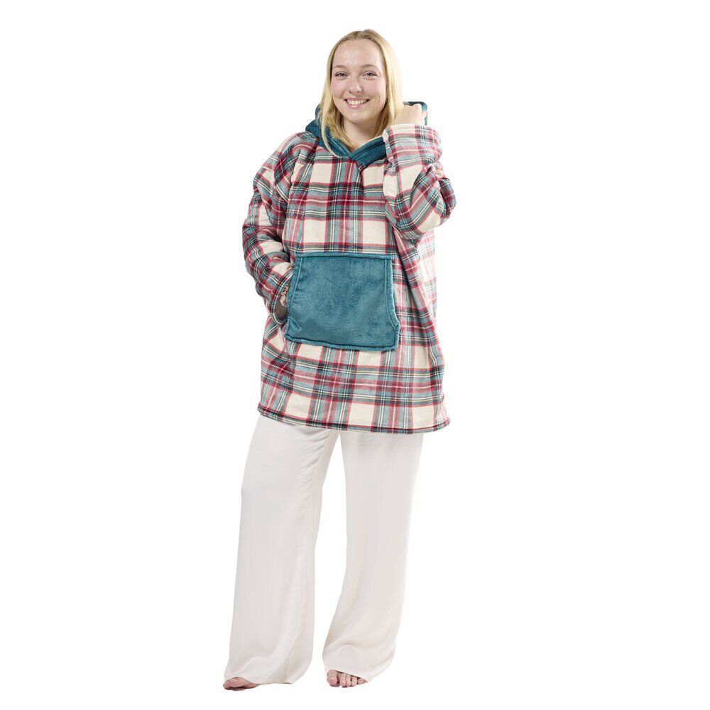 Plaid pull imprimé de No&euml;l L80X70 cm polyester (3 modèles vert/rose/beige)