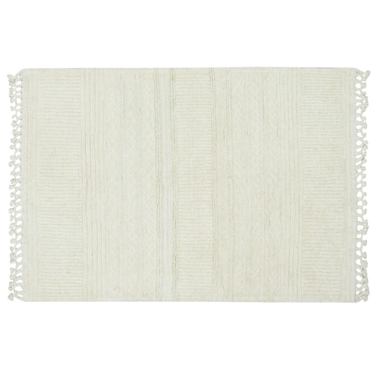 PINK NOSE SHEEP - Tapis lavable en laine grise 120 x 170