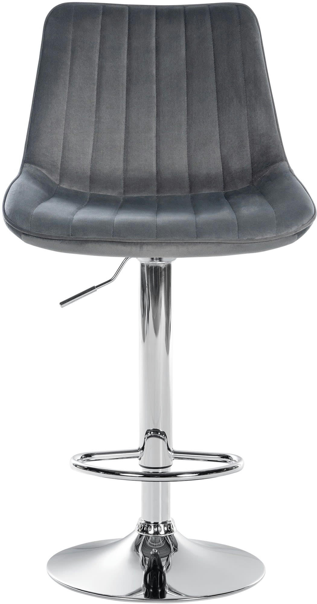 TONI - Tabouret de bar velours ajustable pivotant velours Gris foncé