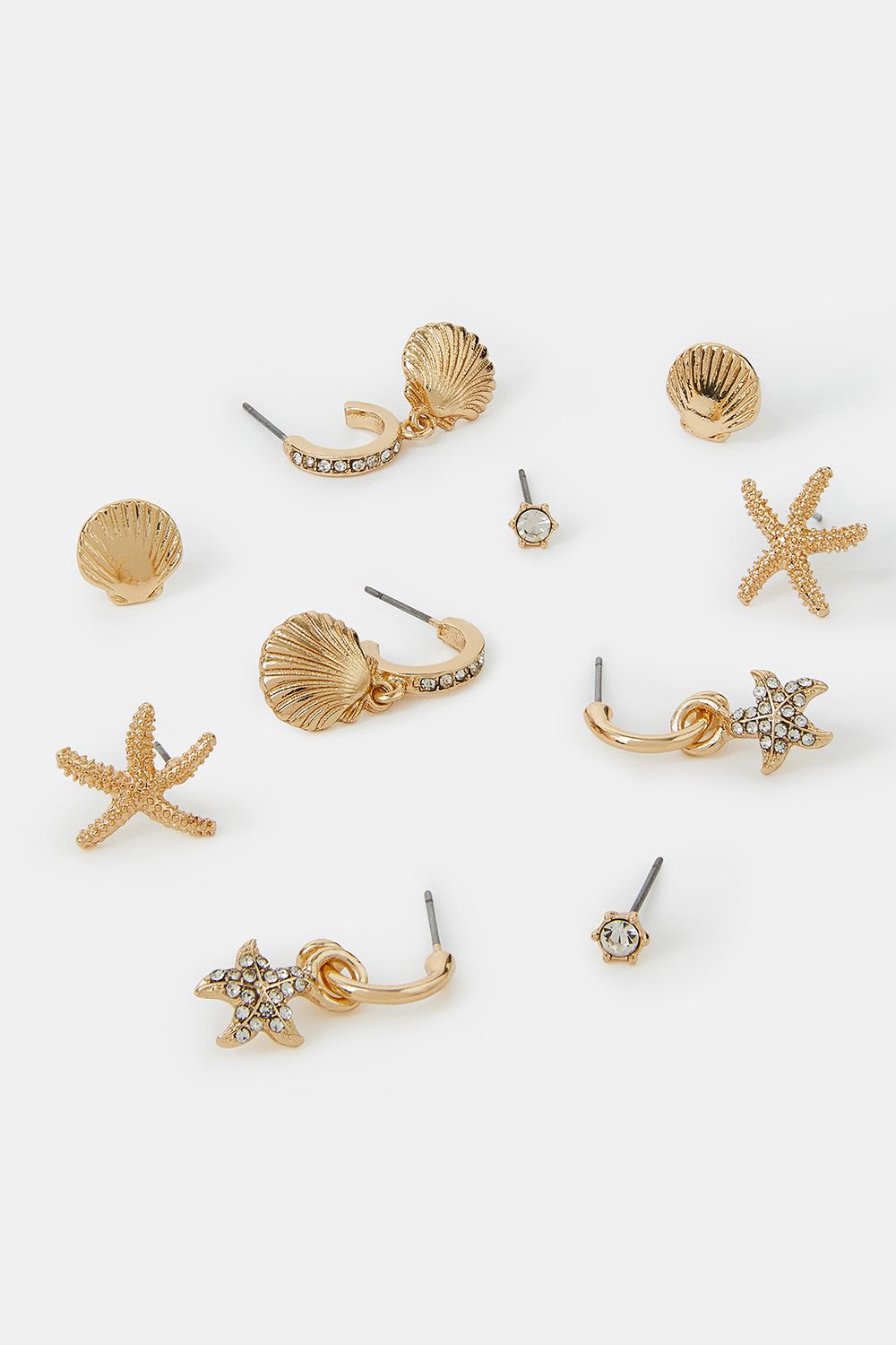 Accessorize 5-Pack Beach Seashell and Hoop Earrings