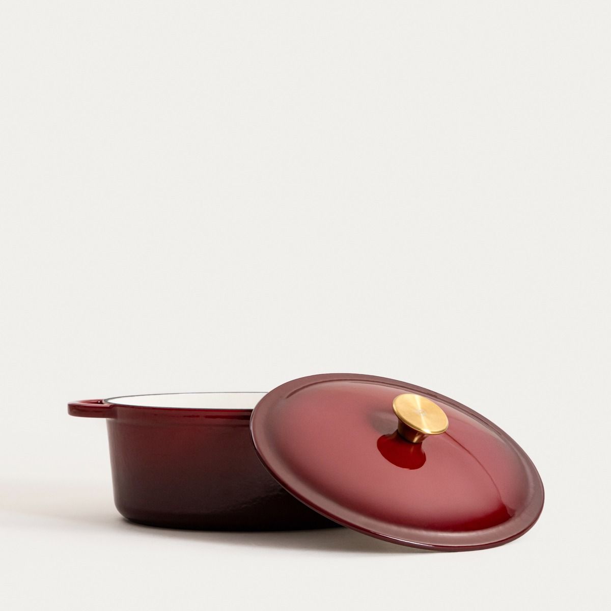Garnek żeliwny ANDREAS bordowy owalny ombre 4,5 l