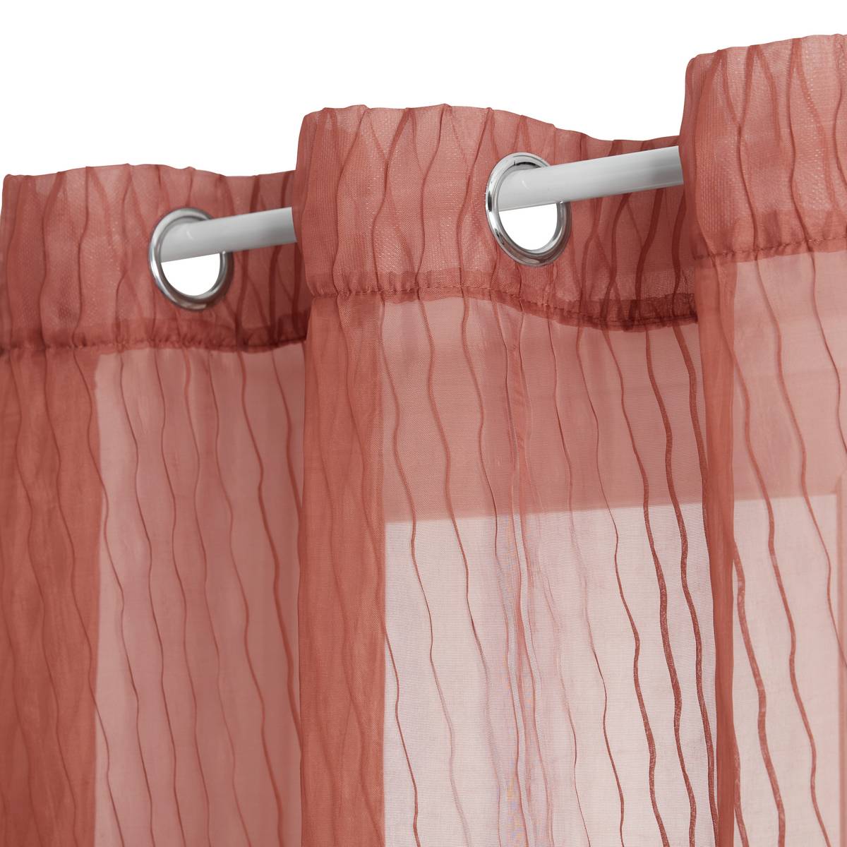 "Mila" Sheer Curtain Terracotta, 240x140 cm