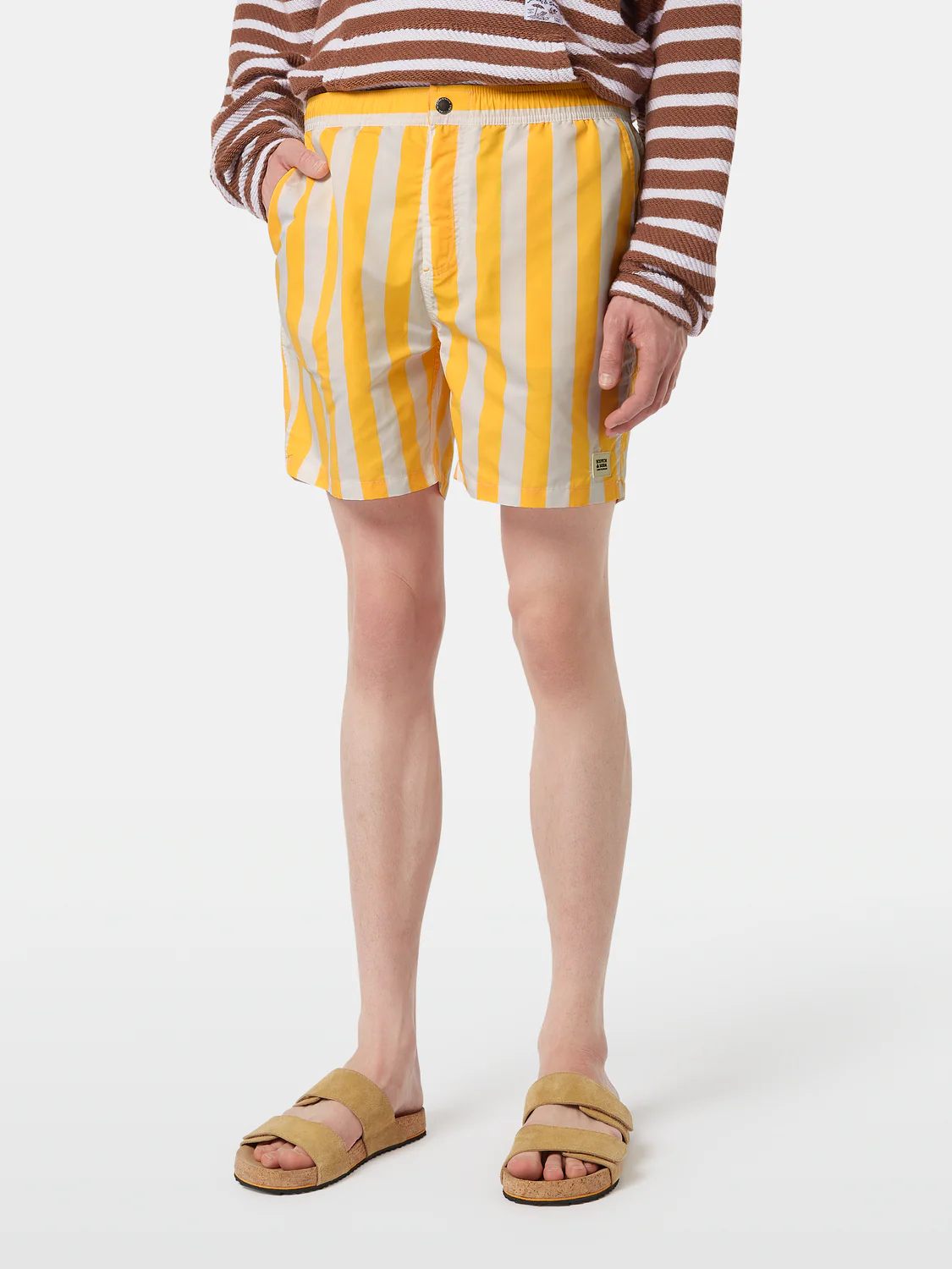 Striped Mid-Length Swimshort