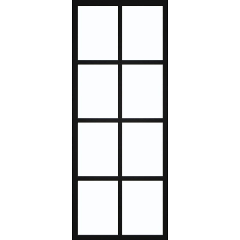 Porte vitrée Steel Look noir mat verre clair 78 x 201,5 cm THYS