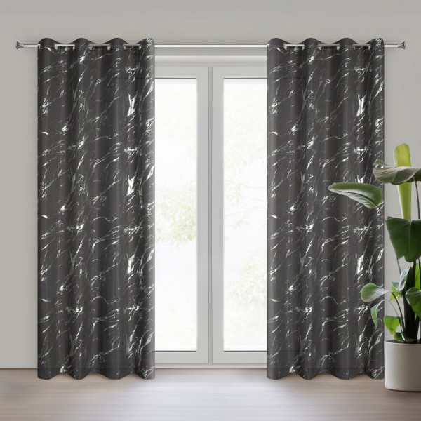 Zasłona LANI 140x250 Marmur Grafit - Nowoczesna Elegancja