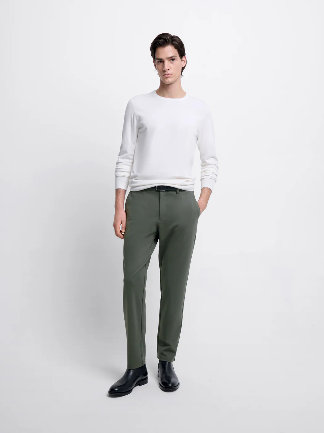 Chino stretch taille semi-élastiquée