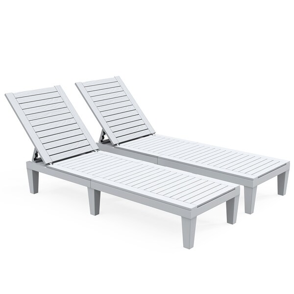 74.5'' Outdoor Lounge Chairs with Adjustable Backrest (Set of 2) - N/A