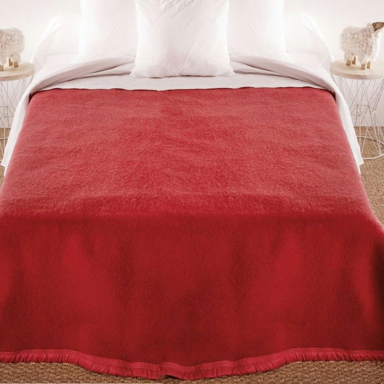VOLTA500 - Couverture double face en 100% laine bois de rose 220 x 240