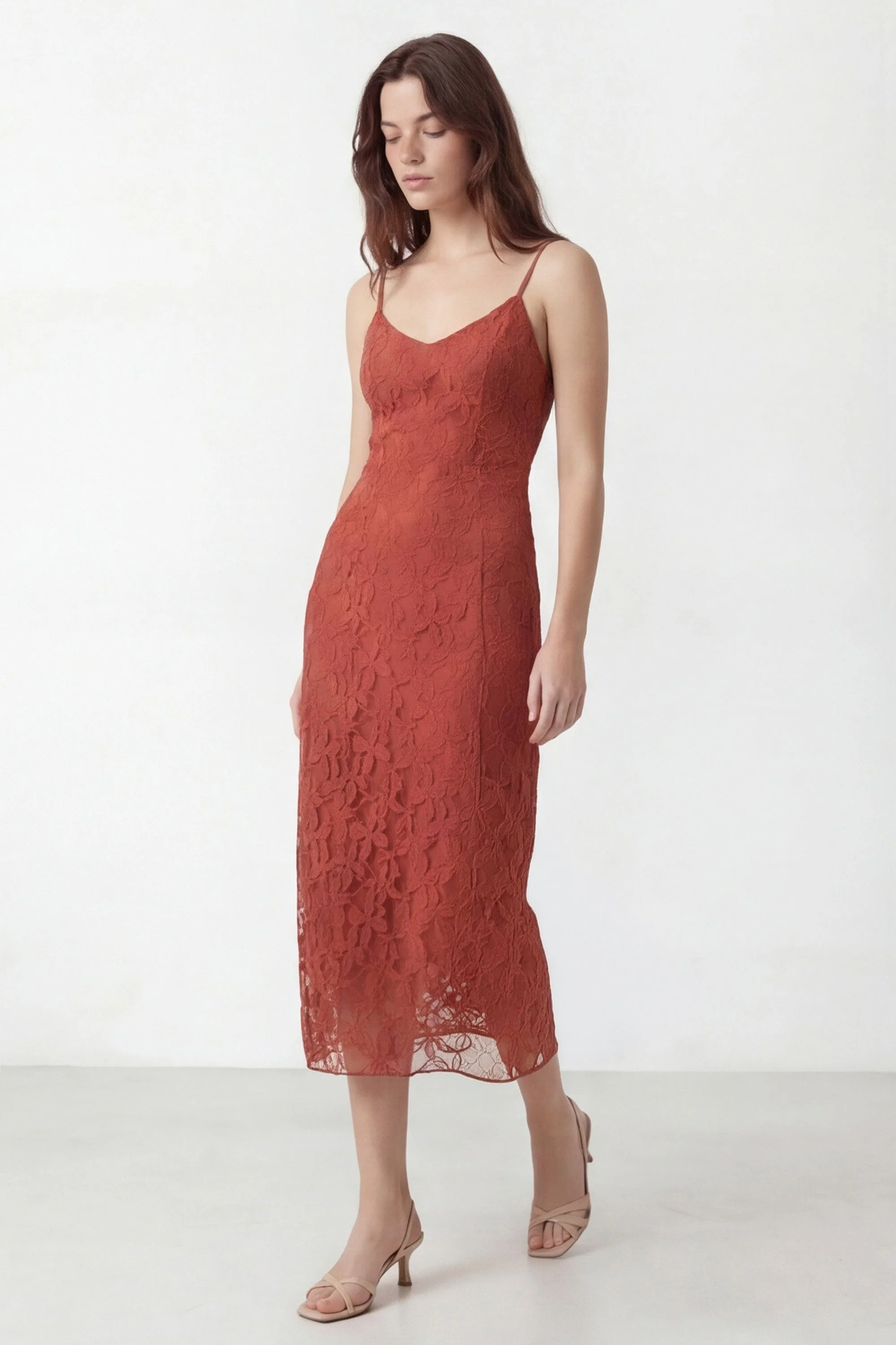 ROBE DENTELLE - CLAIRITY - TERRACOTTA