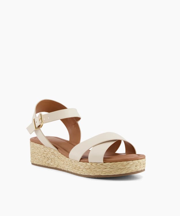 Linnie Ecru - Woven Flatform Sandals