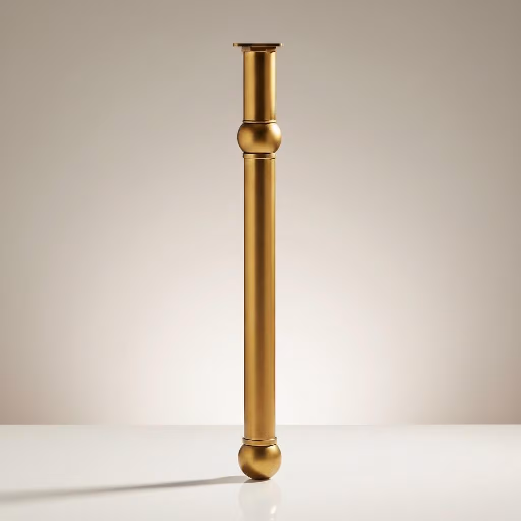 Solid Brass Kitchen Island Leg | Ball Foot Table Leg | Brass Furniture Leg for Kitchen Island, Bar Counter, Dining Table