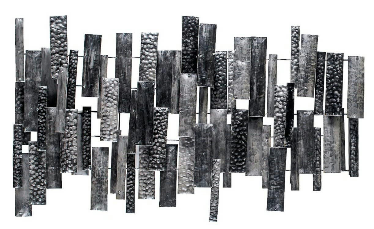 BIG-BEL - Décoration murale en métal, bamboo anthracite 105x65