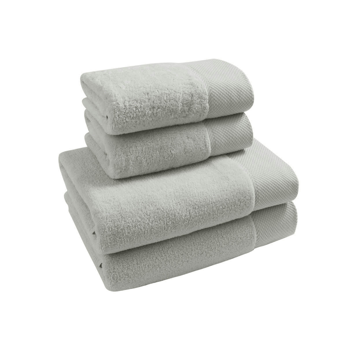 SENSOFT - Ensemble de bain 4 pièces en coton peigné Zéro Twist Gris Perle