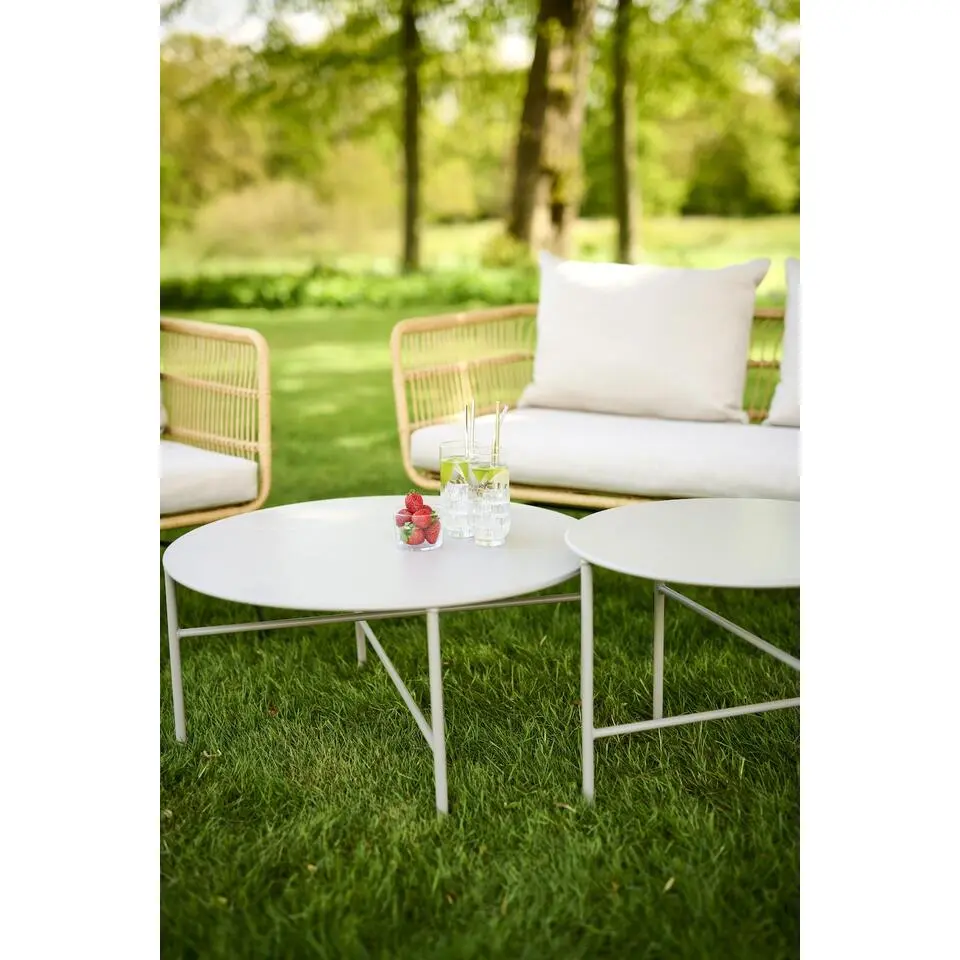 Lisomme Mila metalen tuin salontafel grijs - &Oslash; 50 cm