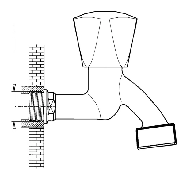 Auslaufventil, Messing, glänzend, ½
