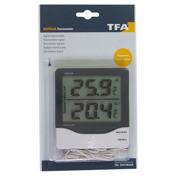 Digitalthermometer, Breite: 10,2 cm, Temperaturbereich: -50 bis 70 °C