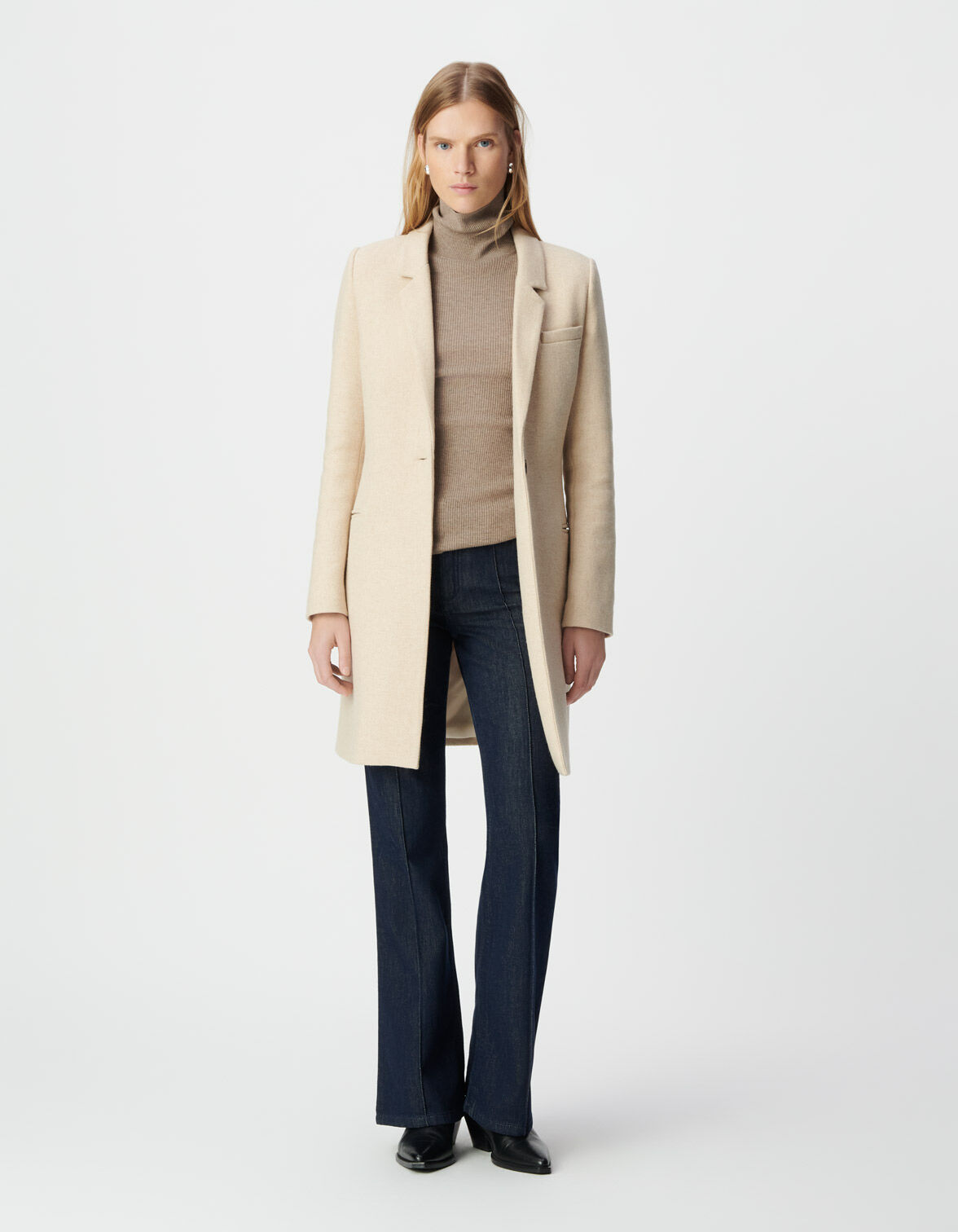 Manteau beige parementure capuche amovible Femme