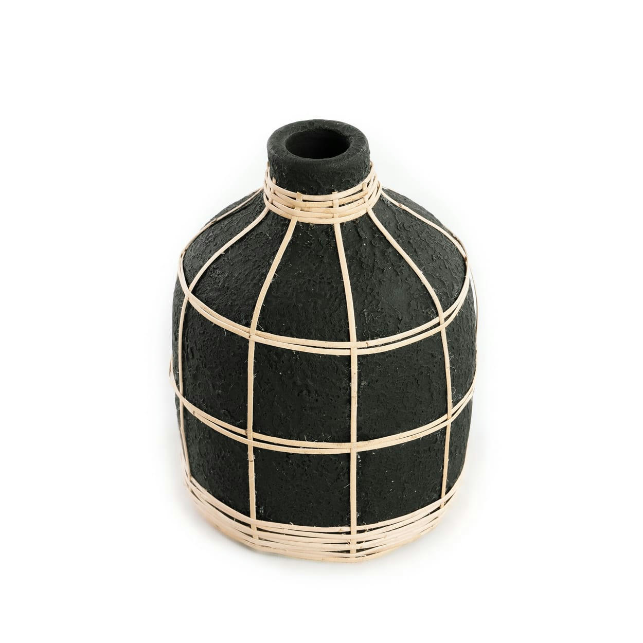 WHOOPY - Vase en terre cuite noir naturel H19