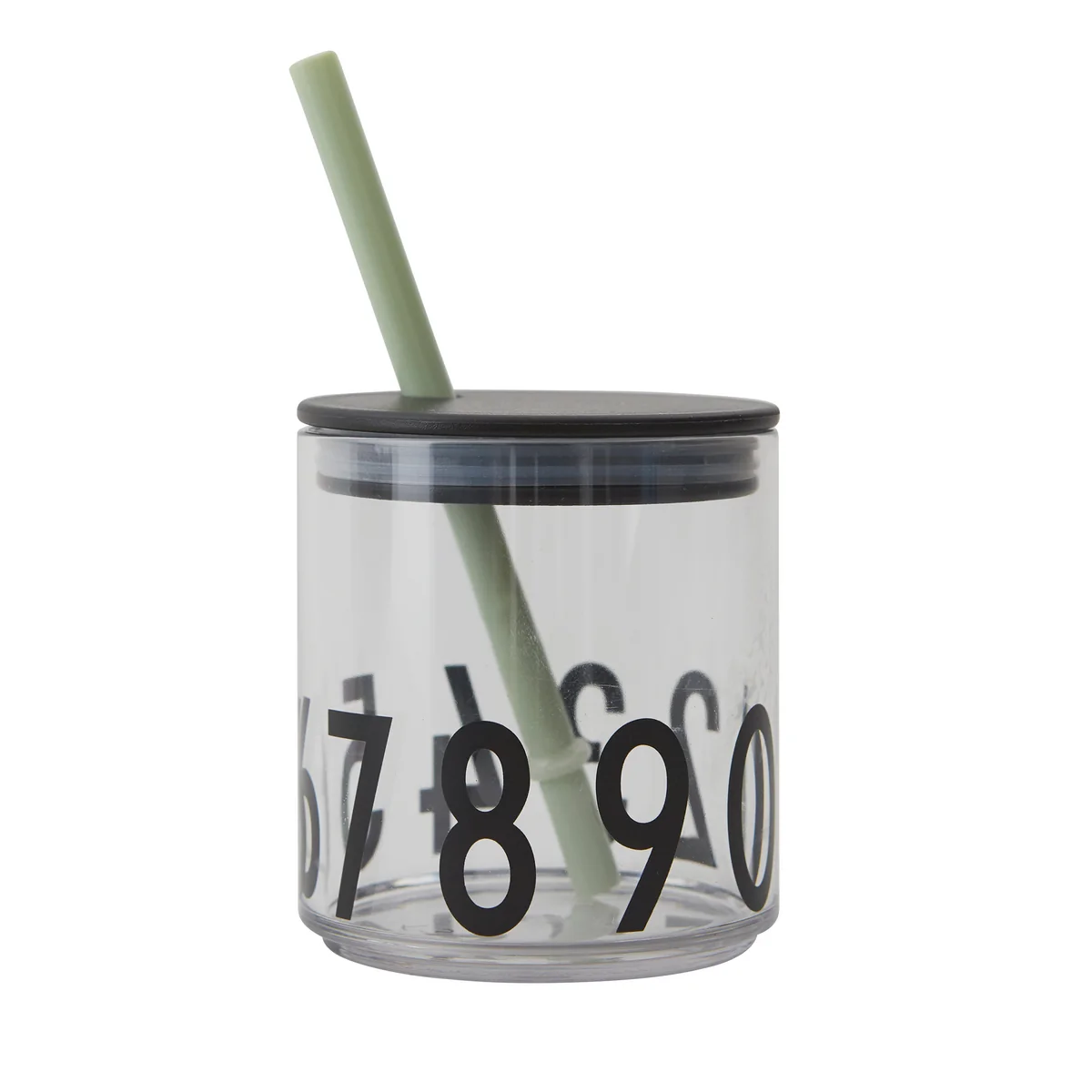 Design Letters - Trinkhalm und Deckel für AJ Kids Personal Trinkglas, schwarz