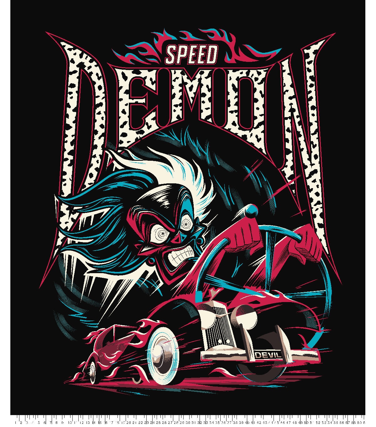 Cruella Speed Demon No Sew Fleece Throw 72