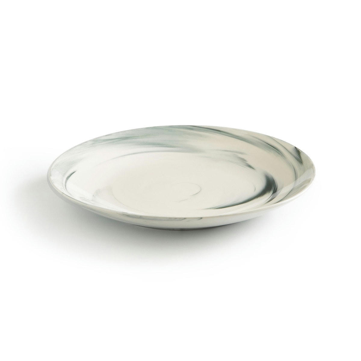 4 assiettes plates effet marbre Shibori