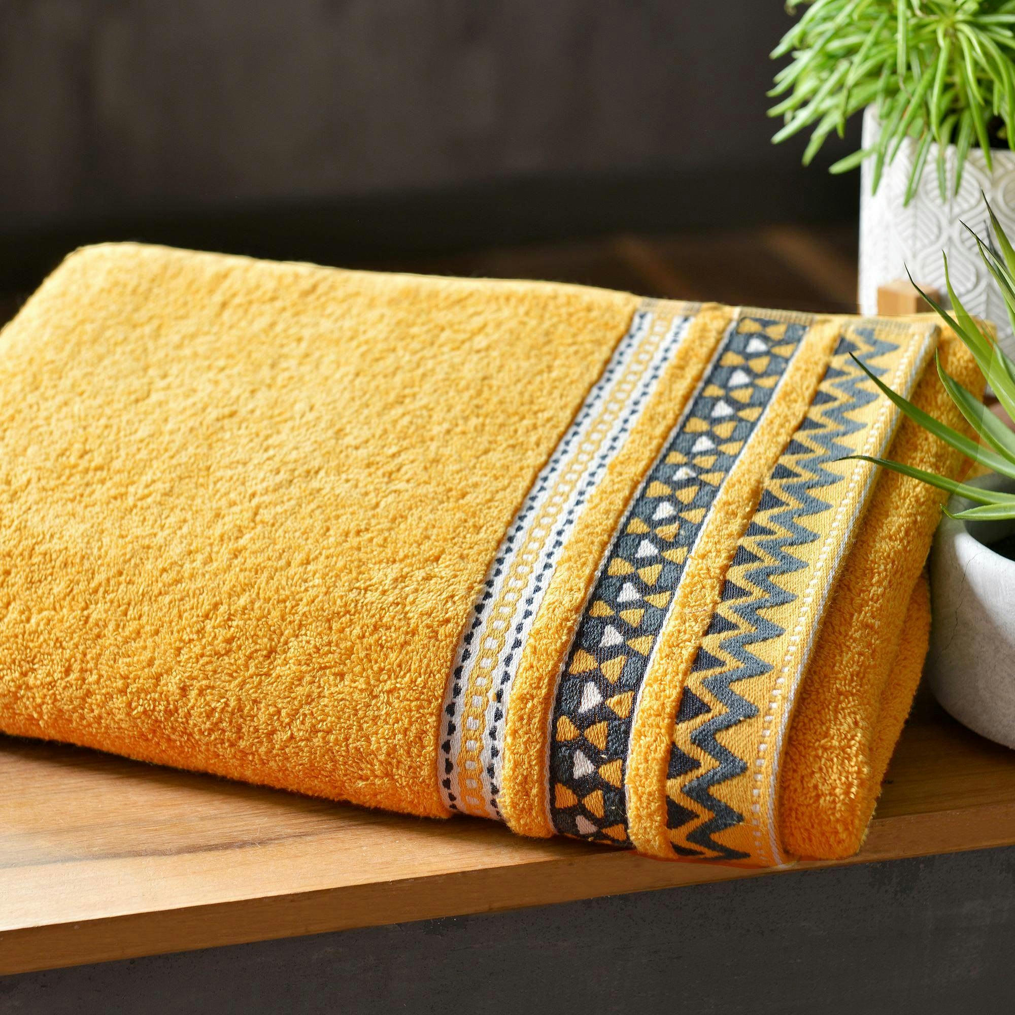 MEXIQUE - Drap de bain 70x140 jaune en coton