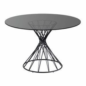 Kave Home Niut Eettafel - Ø 120 cm - Zwart Glas