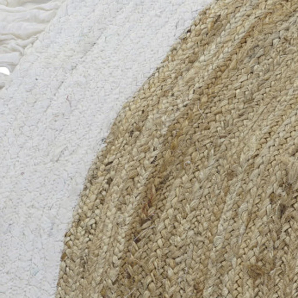 Tapete Redondo em Algodão e Juta com franjas OAXACA