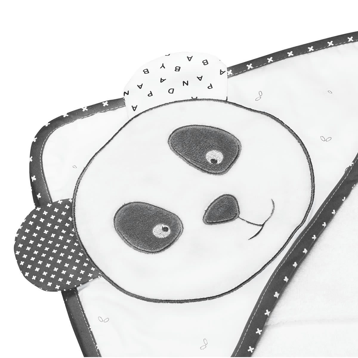 CHAO CHAO - Cape de bain 75x75cm et gant en coton blanc