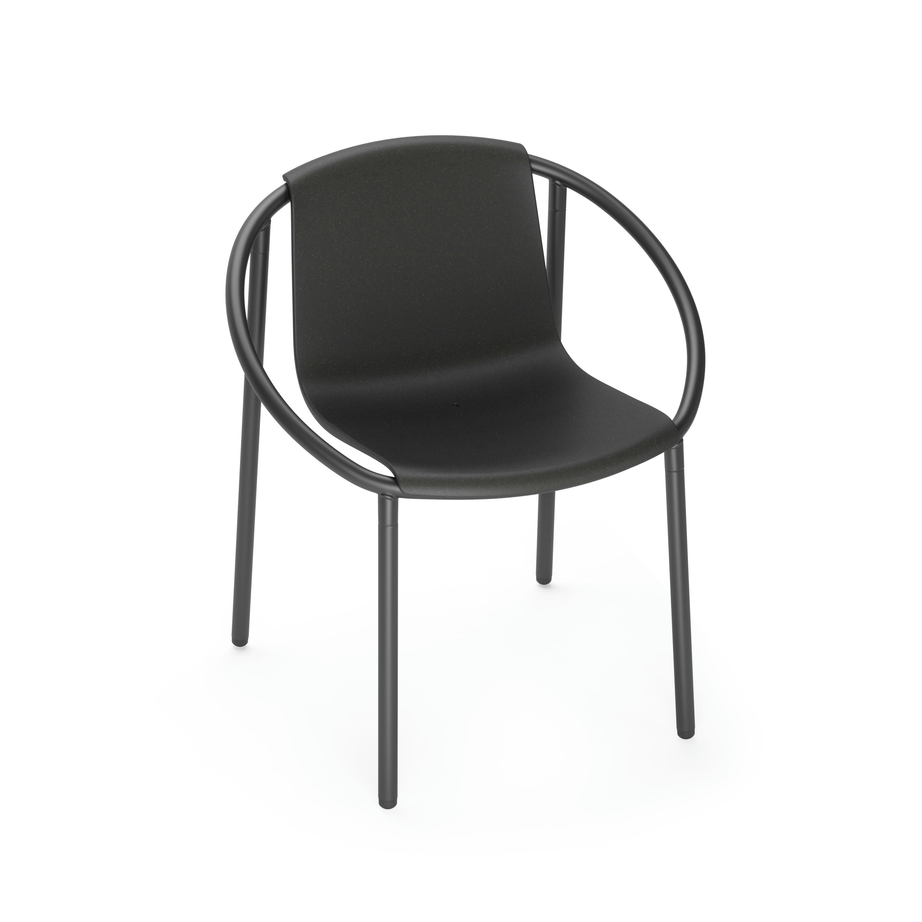 RINGO - Chaise noire avec accoudoirs