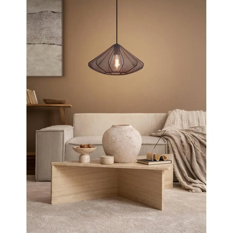 EGLO Dolwen Hanglamp - E27 - &Oslash; 42,5 cm - Zwart - Textiel