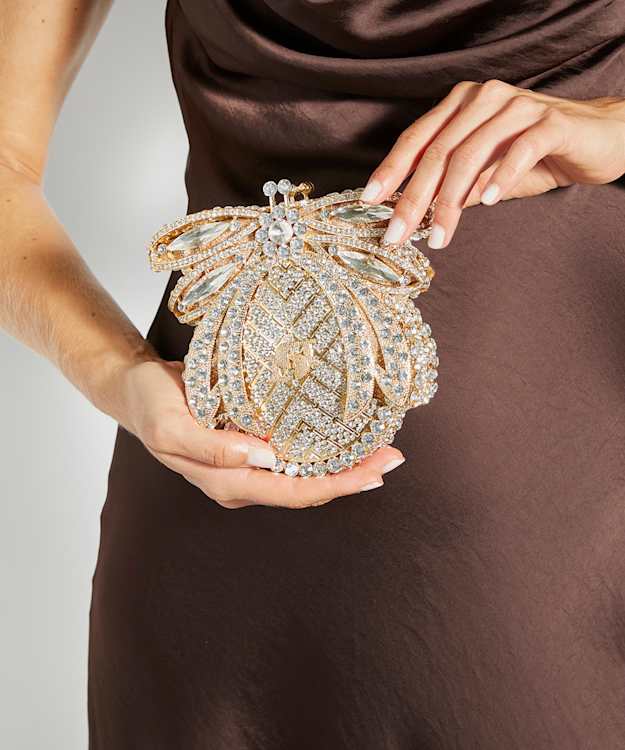 Eaden Gold - Dune Bug Diamante Embellished Clutch Bag