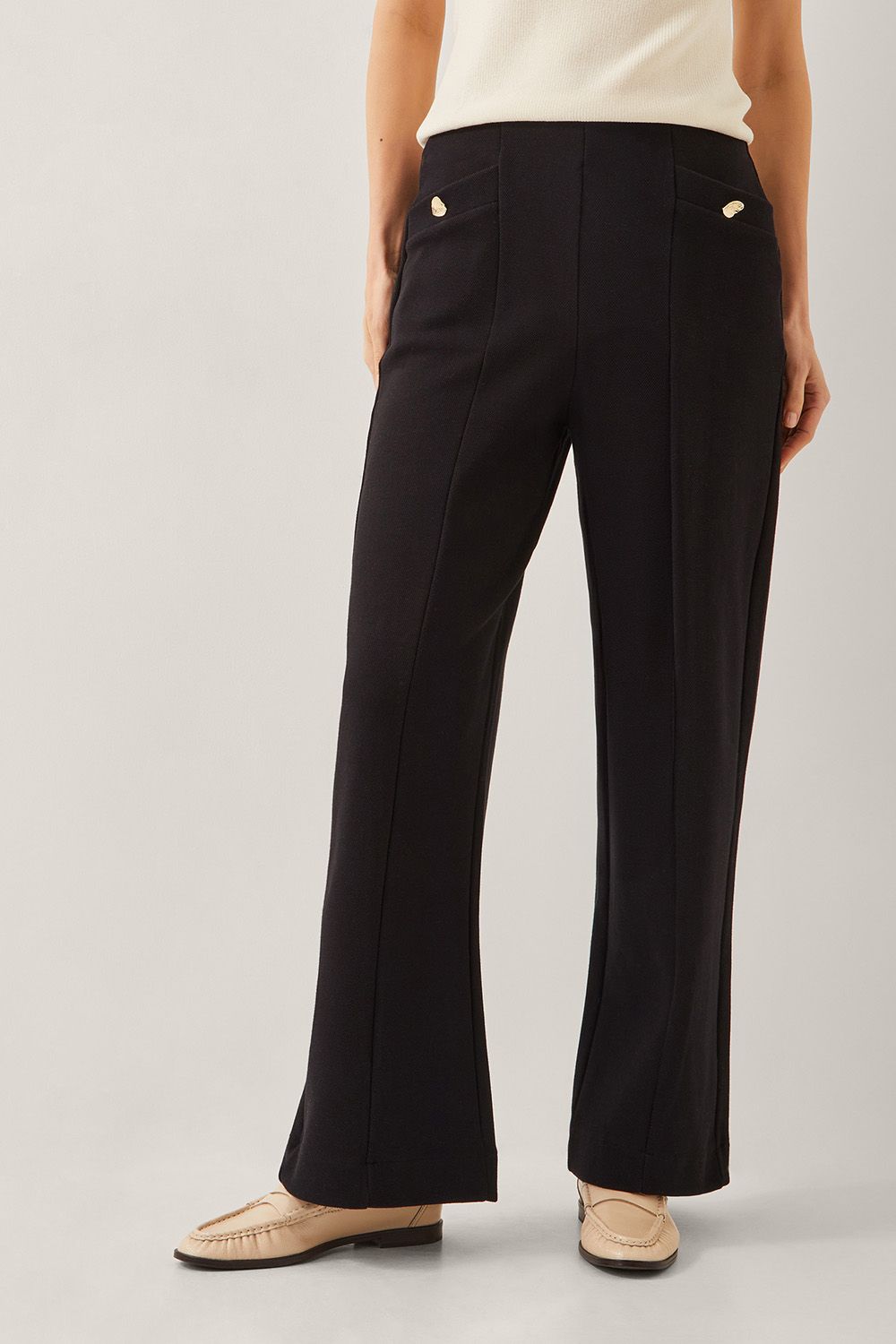 Monsoon Adeline High-Waisted Suit Trousers Green
