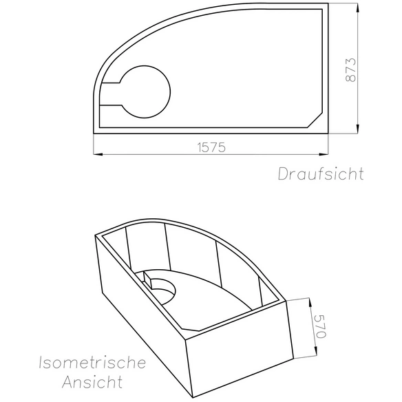 Wannenträger »Marina «, BxHxL: 87,3 x 57 x 157,5 cm, weiß