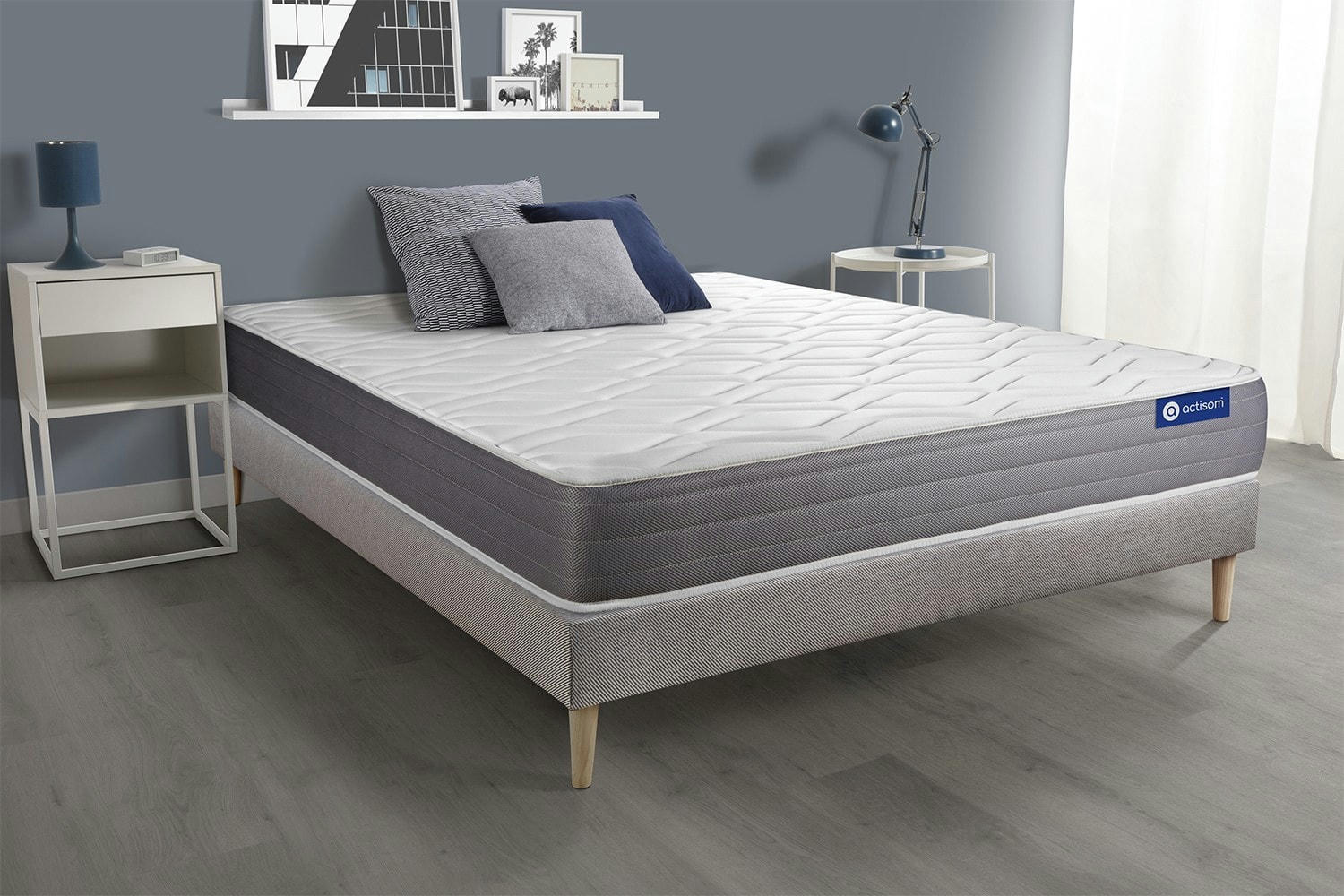 ACTIFLEX DREAM - Ensemble 140x190 cm sommier kit gris