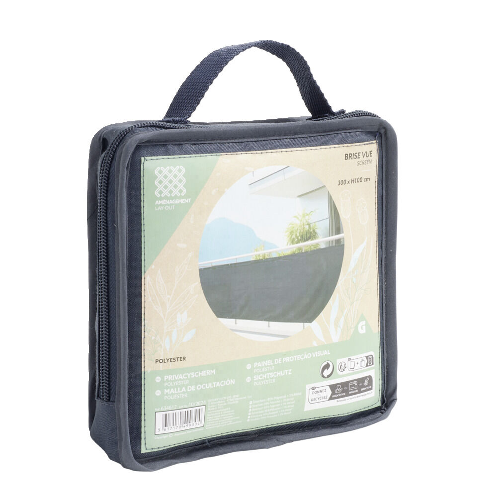 Brise-vue polyester gris L300x100cm