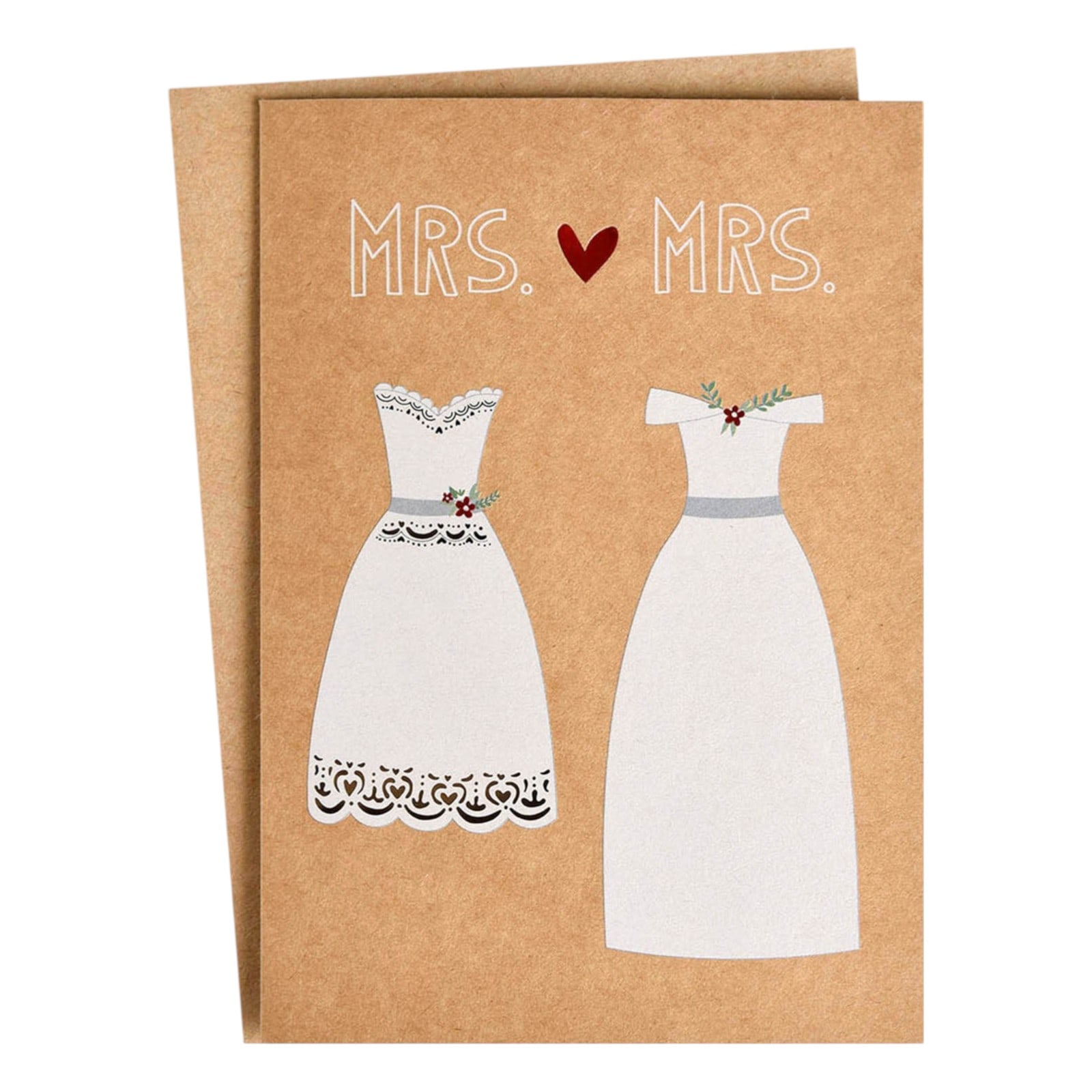 Klappkarte Mrs & Mrs Braun,L 165 x B 115 mm