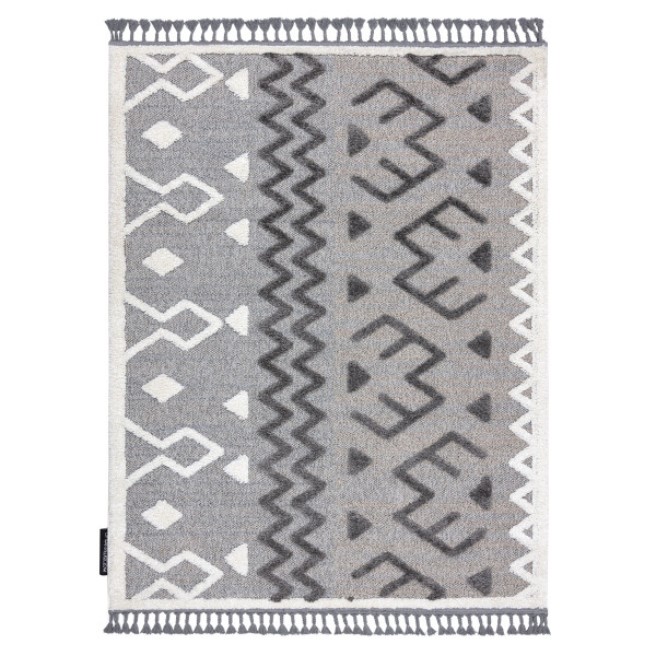 Dywan MAROC P659 Aztec, etno szary Frędzle berberyjski 120x170 cm