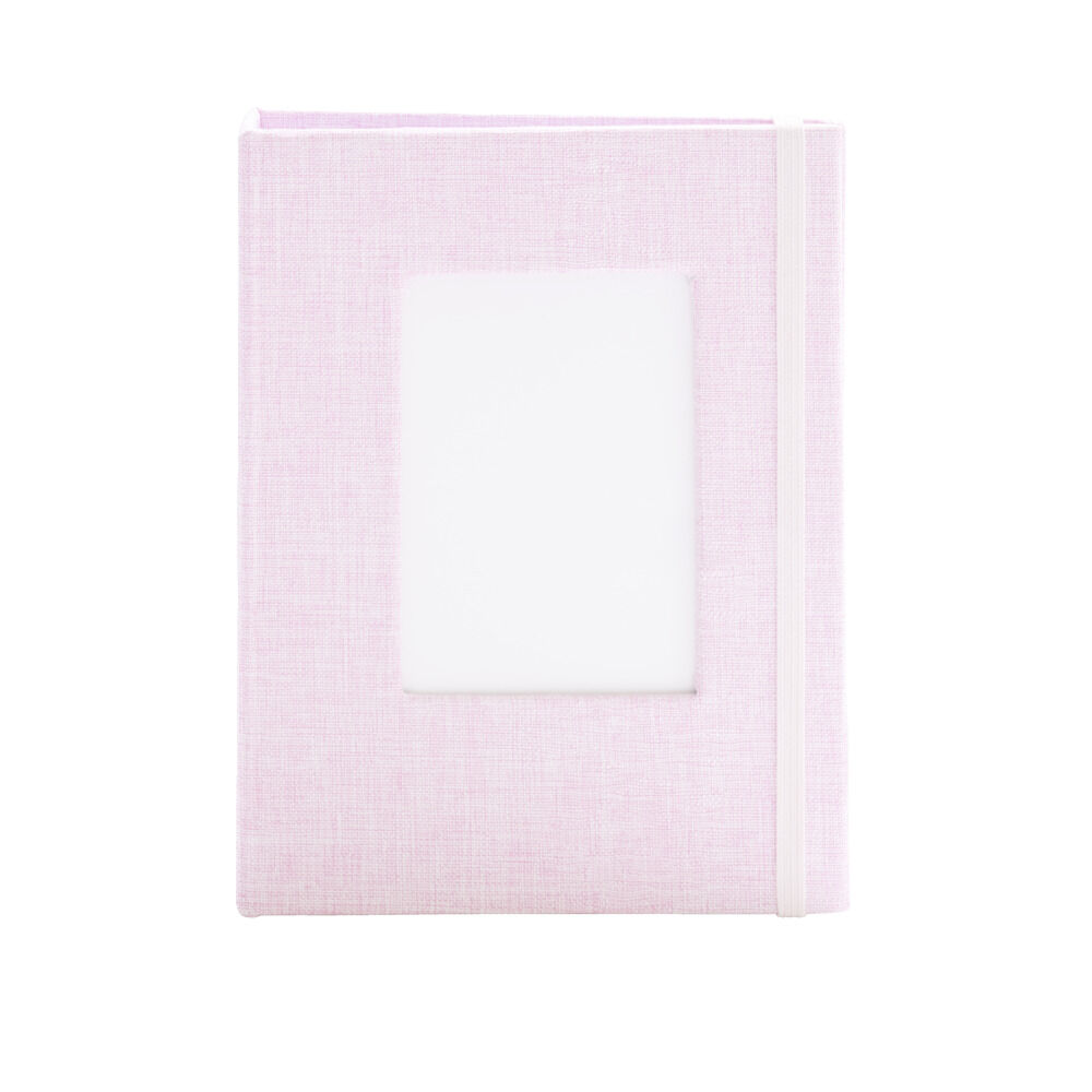 Album photo aspect tissé 12,5x16,5cm - 2 modèles beige ou rose
