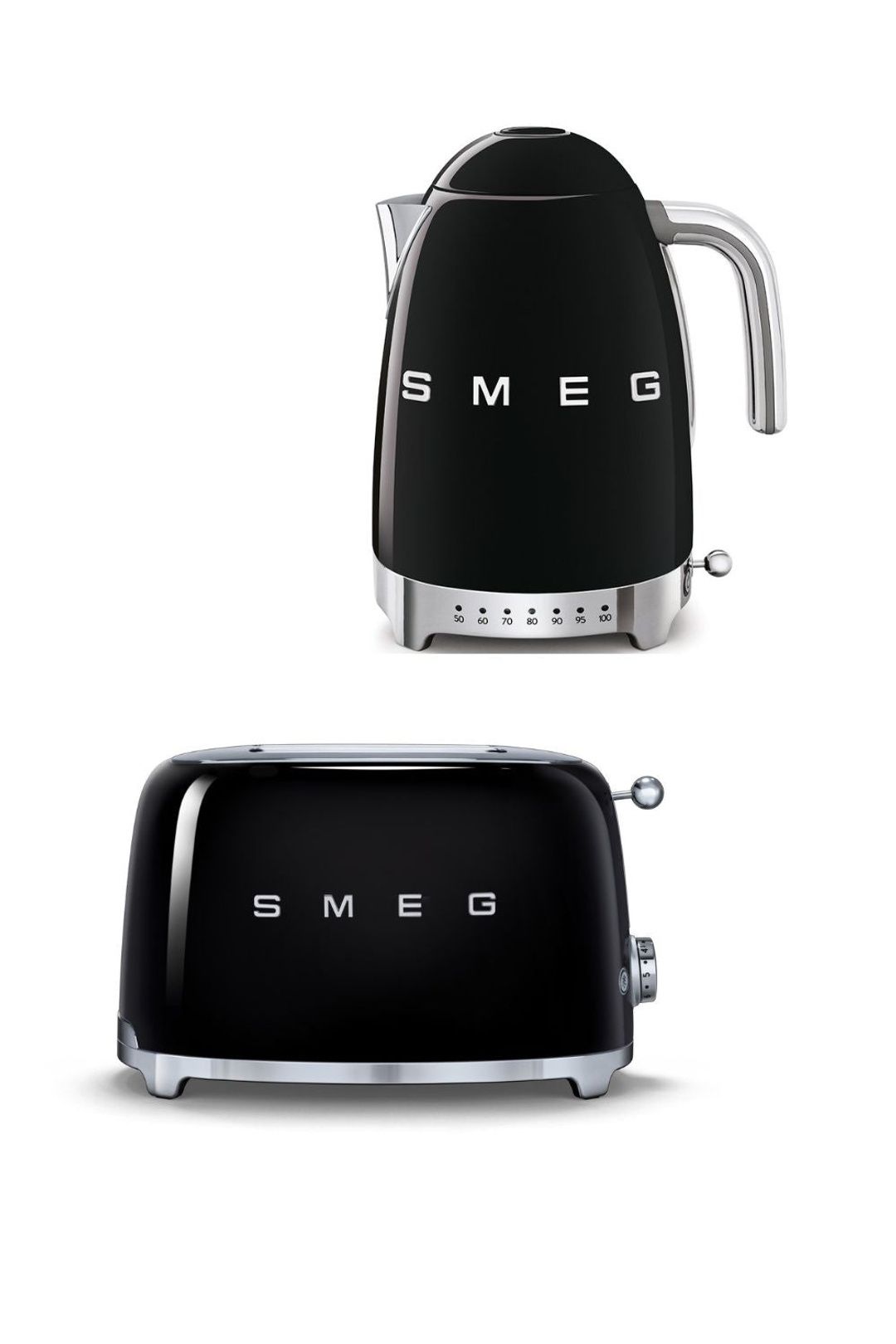 Smeg TSF03, KLF04 4-Slice Toaster & 1.7L Variable Temperature Kettle Set