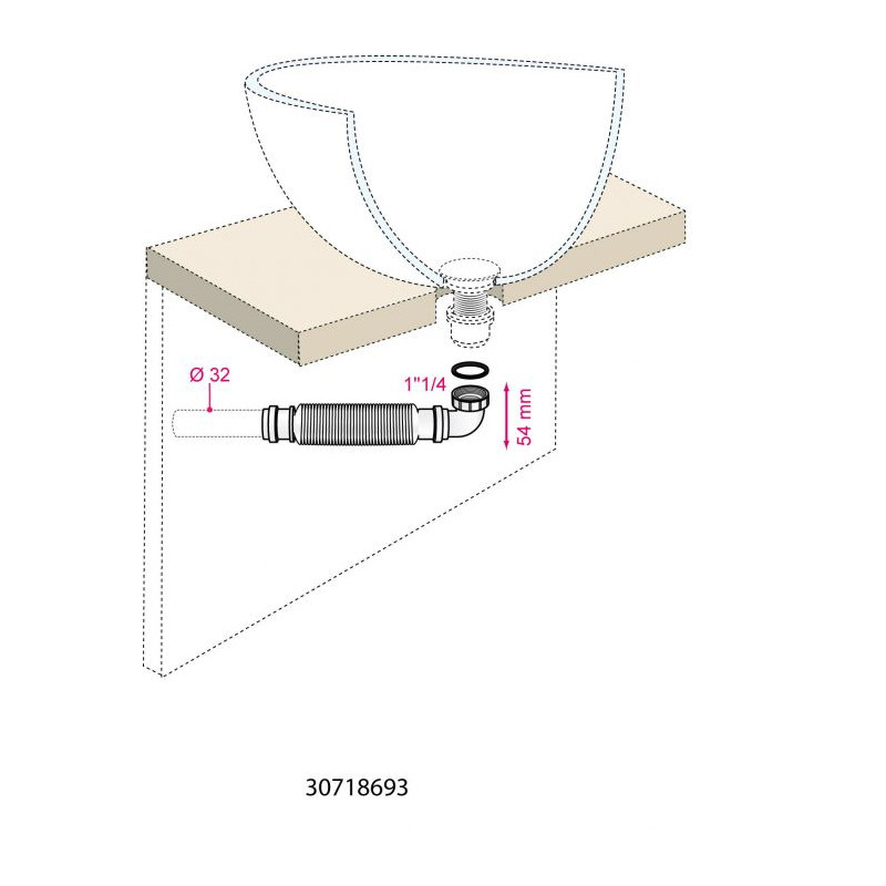 Siphon de lavabo Senzo Ø 32 mm INVENTIV