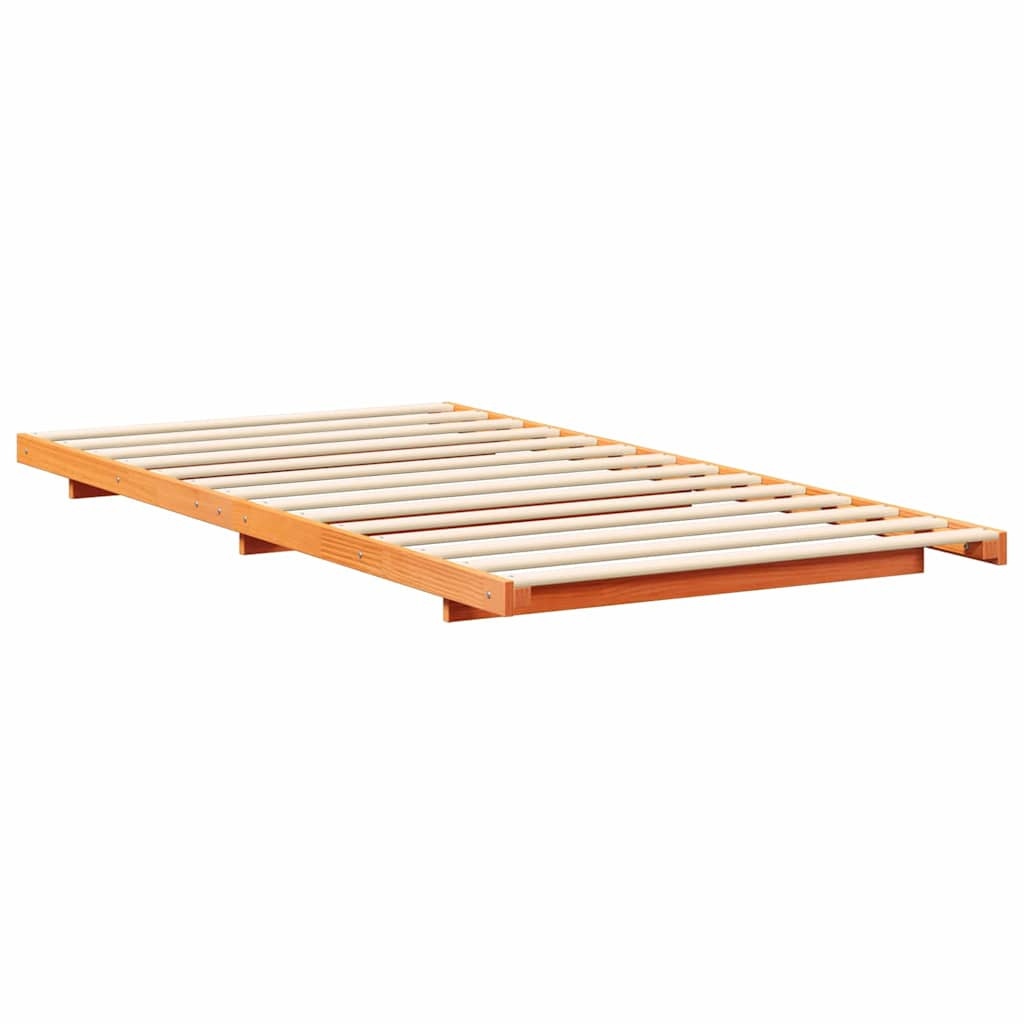 Łóżko Drewniane Brązowe Rama Łóżka Stelaż Do Pokoju Sypialni 90 x 220 cm